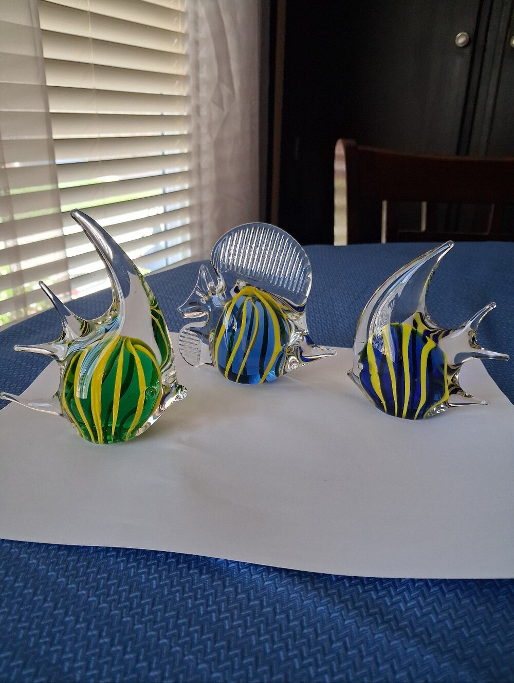 Glass Paperweight/decor-Lot Of 3 Fish